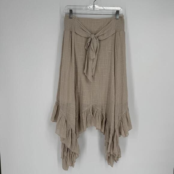 Versona skirt womens small S tan asymmetrical boho fairy cottage renaissance - Picture 1 of 6